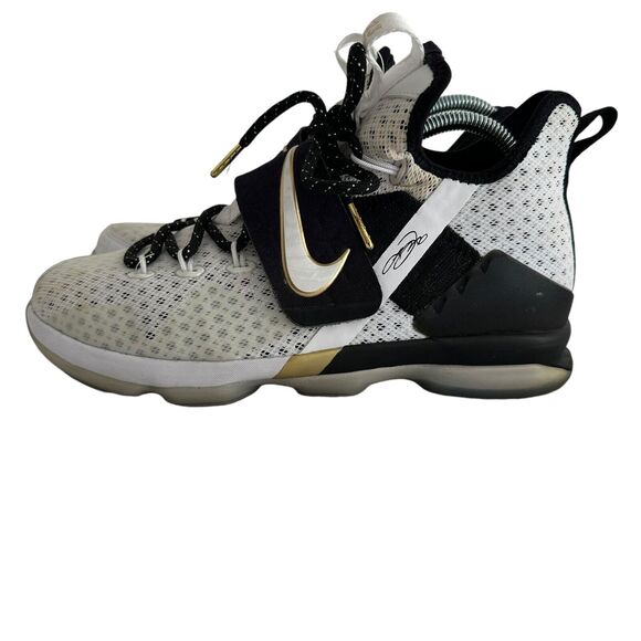 Nike Lebron XIV BHM GS White/Metallic Gold Youth Size 6.5Y/8 Women's 869976-100 - Picture 3 of 10
